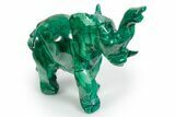 Polished Banded Malachite Elephant Carving - DR Congo #349285-1